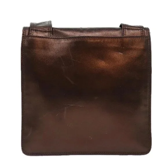 CHANEL Shoulder Bag Leather Bronze Gold CC Auth 93241 - Picture 3 of 15